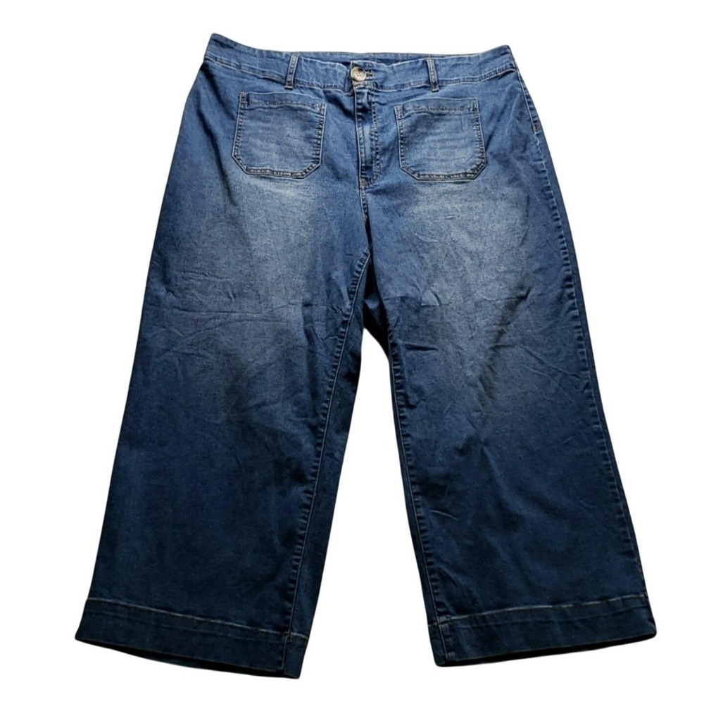 Nurture By Westbound Woman Jeans Womens Plus 22W Blue Medium Wash Cropped Denim